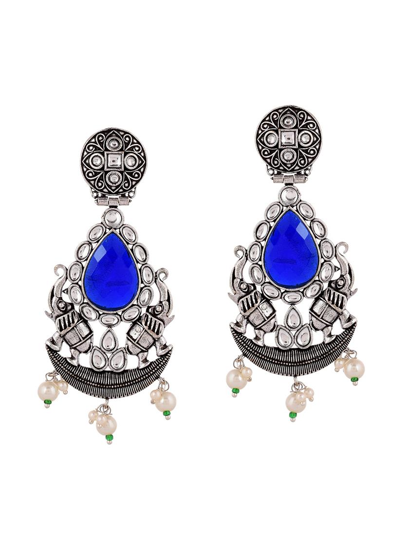 blue brass drop earring - 20520283 - Zoom Image - 0