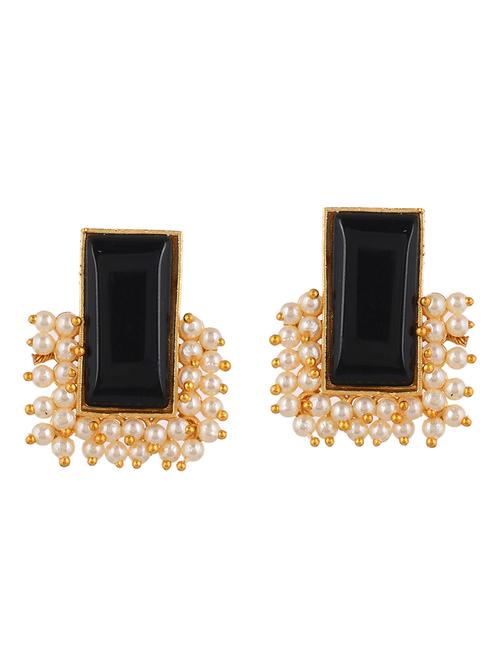 black brass drop earring - 20520284 - Standard Image - 0