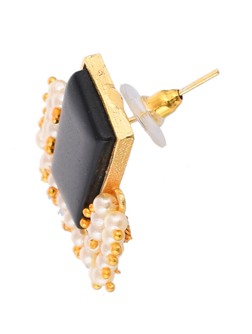 black brass drop earring - 20520284 - Standard Image - 2