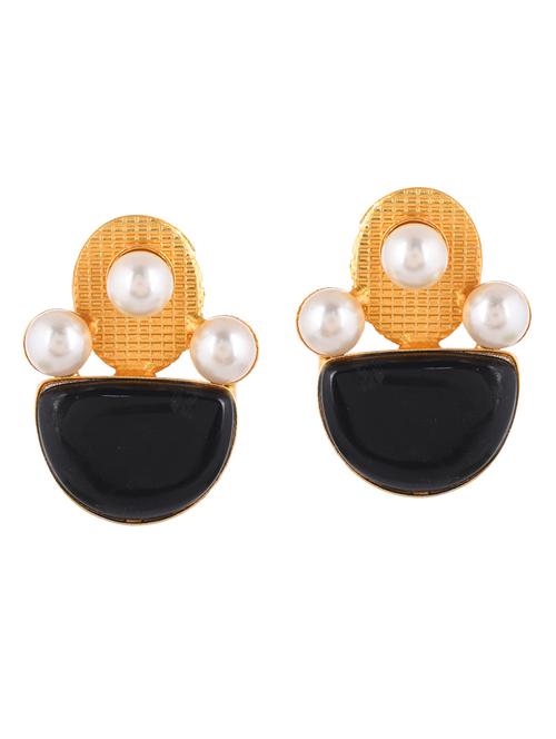 gold plated pearl stud earring - 20520286 -  Standard Image - 0