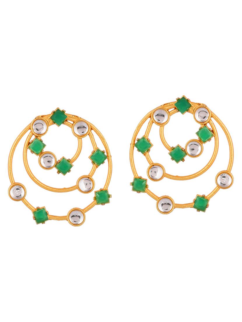 green brass drop earring - 20520288 -  Zoom Image - 0