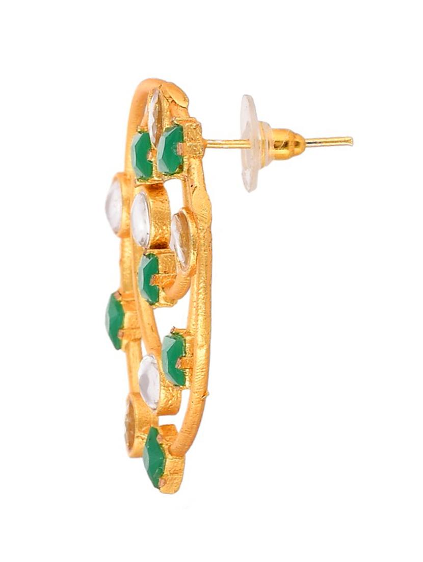 green brass drop earring - 20520288 - Standard Image - 2