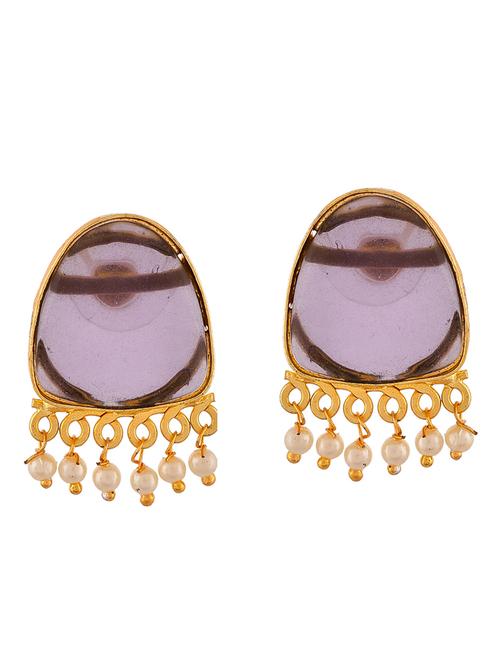 purple brass studs earring - 20520291 - Standard Image - 0