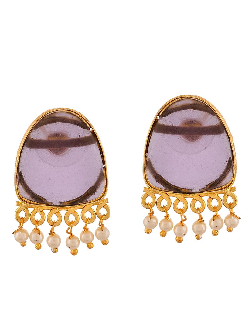purple brass studs earring - 20520291 - Zoom Image - 0