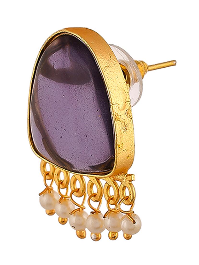 purple brass studs earring - 20520291 - Standard Image - 2