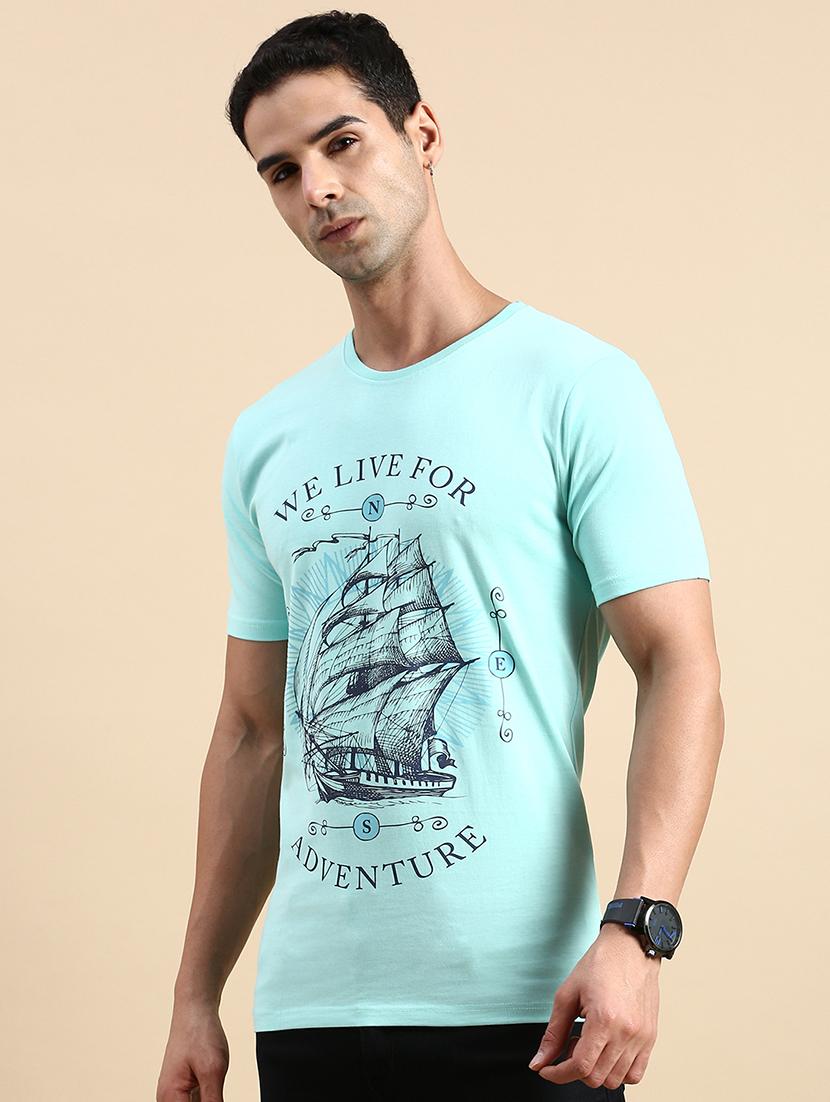 men round neck front print t-shirt - 20520495 - Standard Image - 2