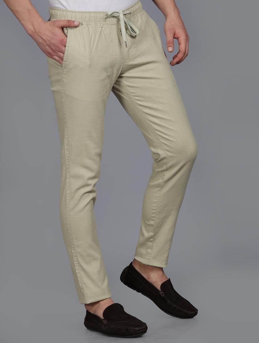 men beige linen casual trouser - 20522454 - Standard Image - 2