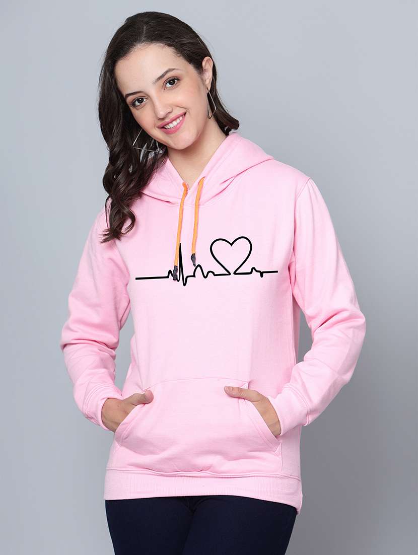rosewater front print hooded sweatshirt