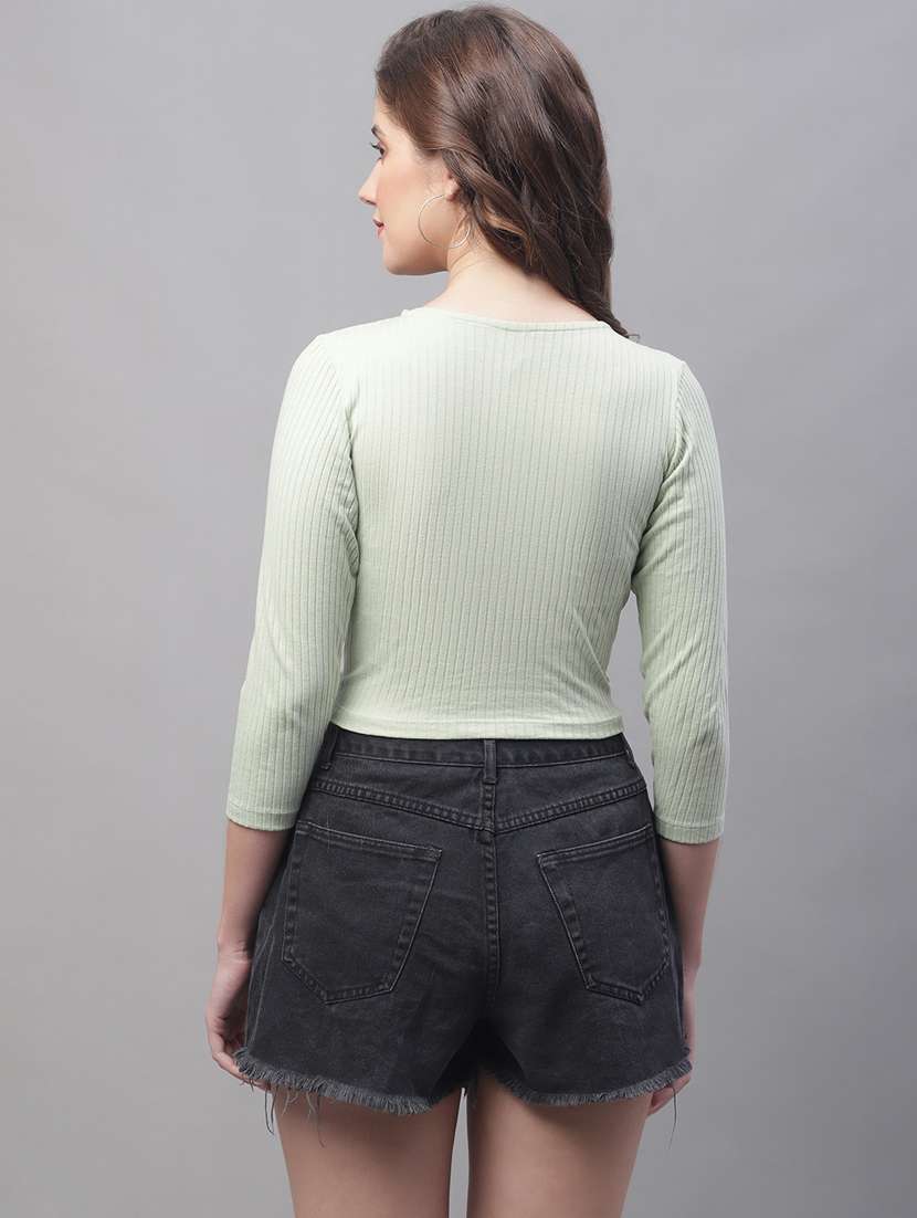 neo mint poly cotton crop top - 20533162 -  Standard Image - 2