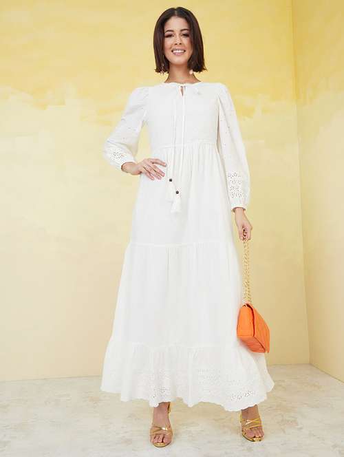 women white cotton maxi dress - 20533360 -  Standard Image - 0
