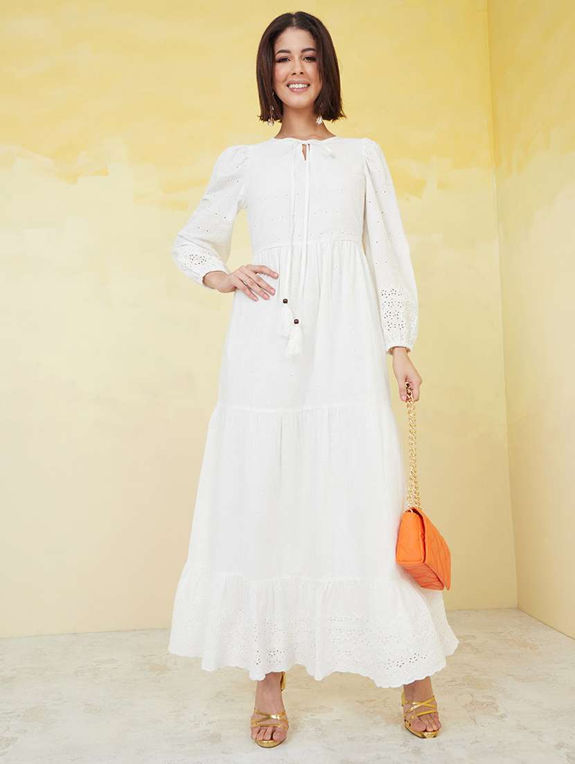 women white cotton maxi dress