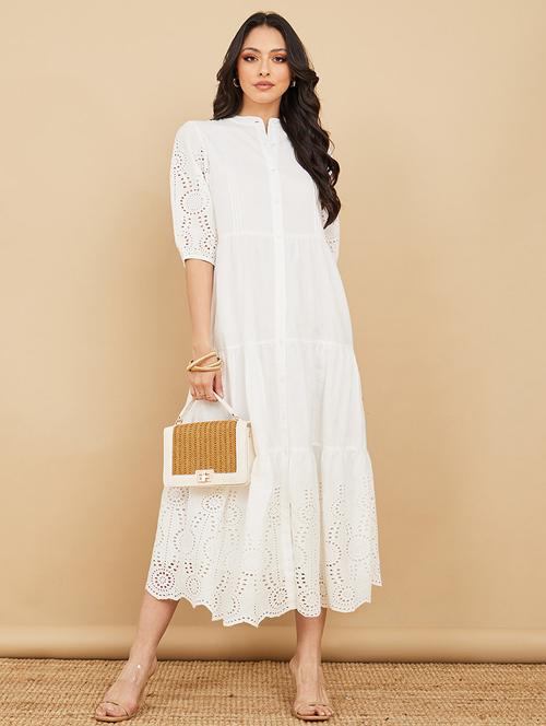 women white shirt midi dress - 20533361 -  Standard Image - 0
