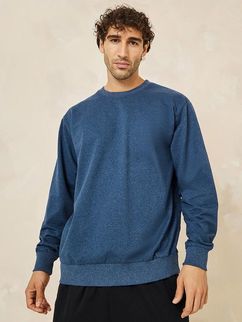 men solid round neck sweatshirt - 20533584 -  Standard Image - 0