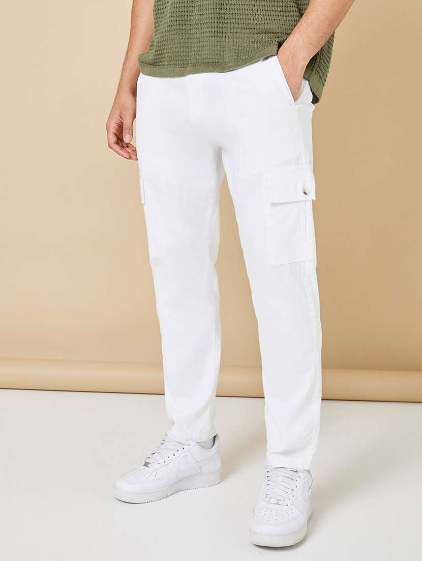men white cotton cargo trouser