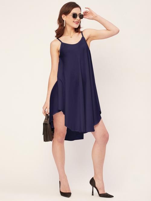 women solid sleevless asymmetric dress - 20533723 - Standard Image - 0