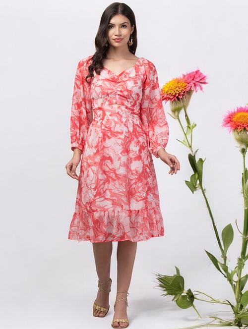 women printed off shoulder a-line dress - 20533932 -  Standard Image - 0