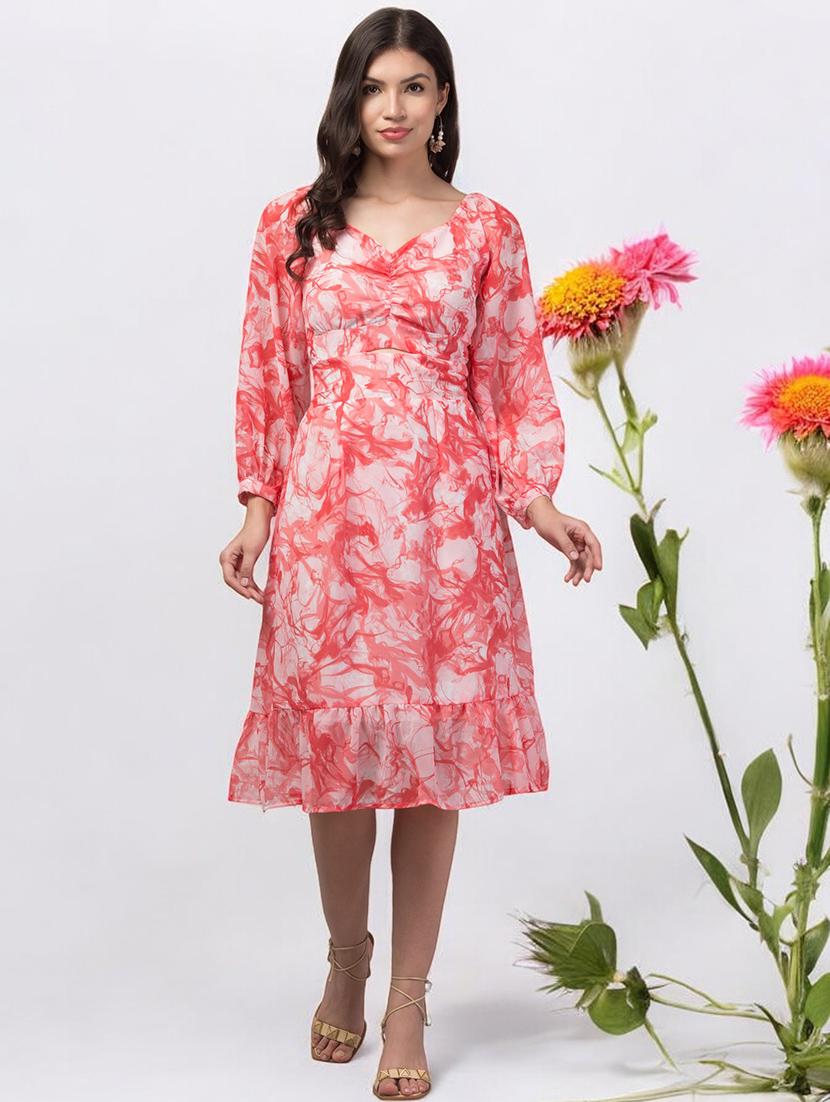 women printed off shoulder a-line dress - 20533932 -  Zoom Image - 0