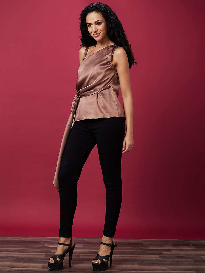 brown solid regular top - 20534023 -  Standard Image - 2