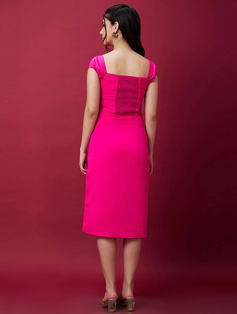 pink solid sheath dress - 20534219 - Standard Image - 2