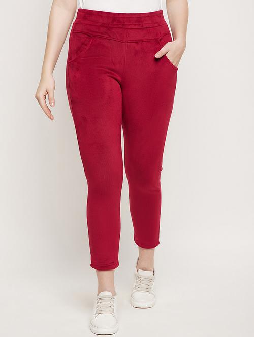 red corduroy treggings trouser - 20534461 -  Standard Image - 0