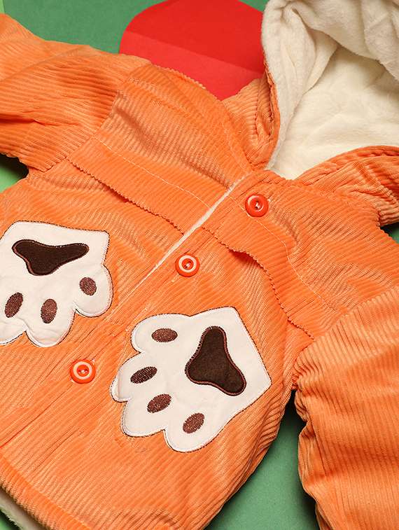 kids buttoned detailed hooded coat & trouser set - 20534499 -  Standard Image - 2