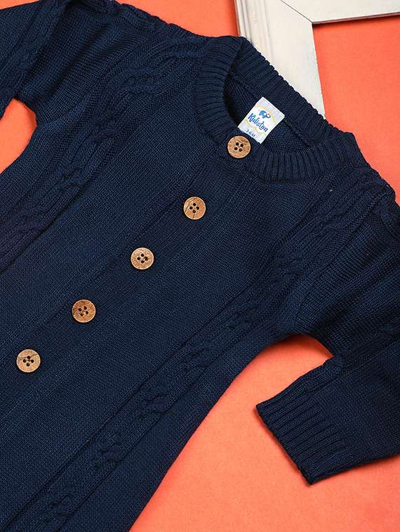 kids solid long sleeve romper - 20534720 - Standard Image - 2