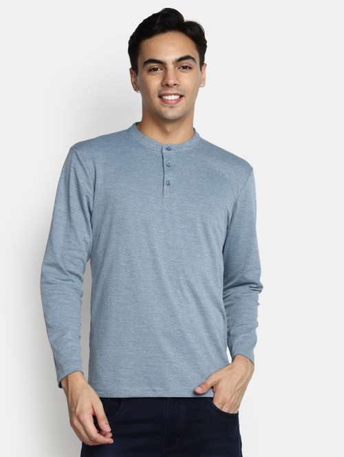 men blue cotton long sleeve t-shirt - 20534960 -  Standard Image - 0