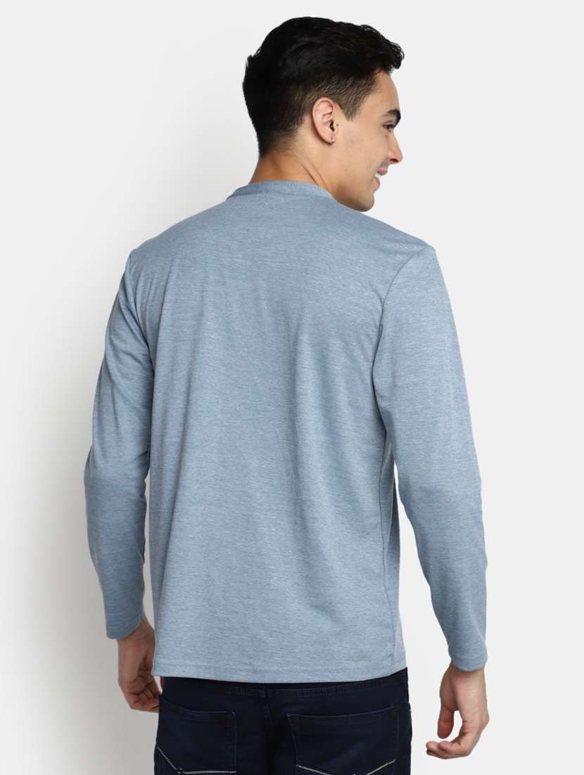 men blue cotton long sleeve t-shirt - 20534960 - Standard Image - 2