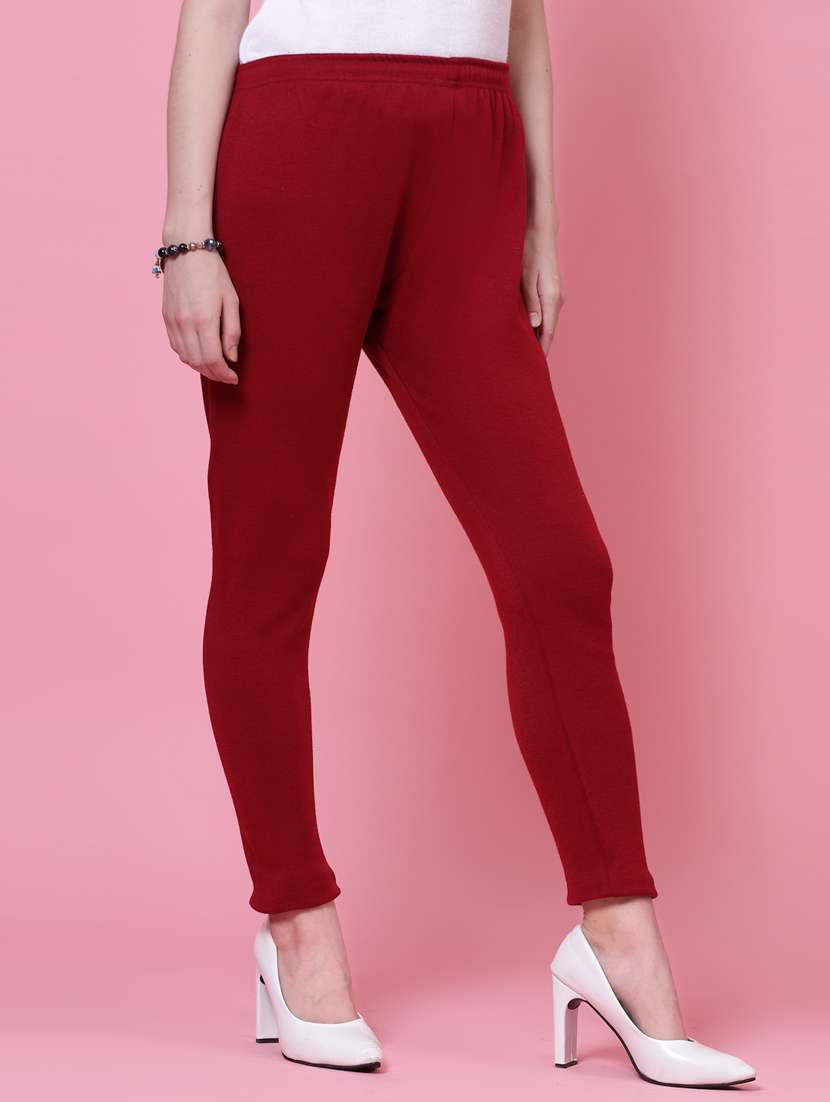 women maroon woolen legging - 20535193 -  Standard Image - 2