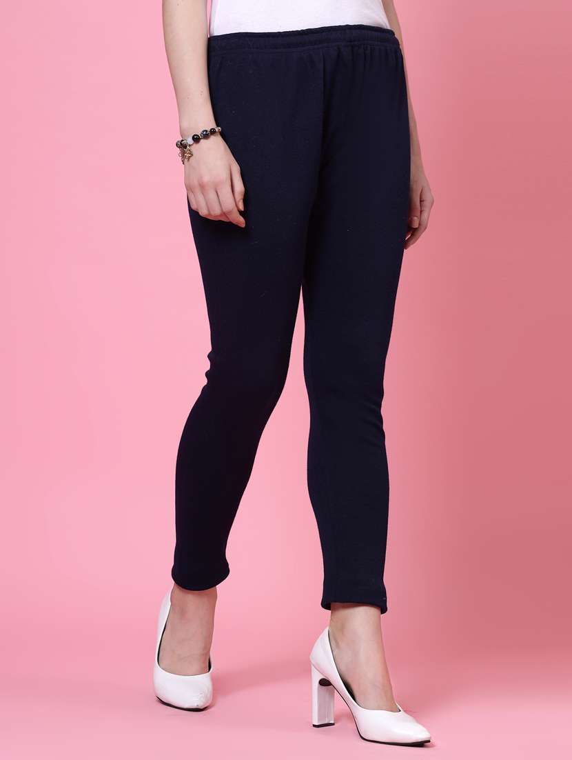 women navy blue woolen legging - 20535196 -  Standard Image - 2
