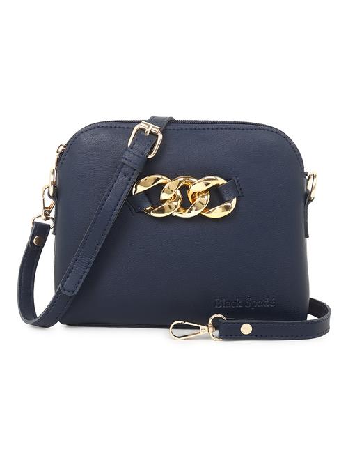 blue leatherette (pu) sling bag - 20535280 - Standard Image - 0