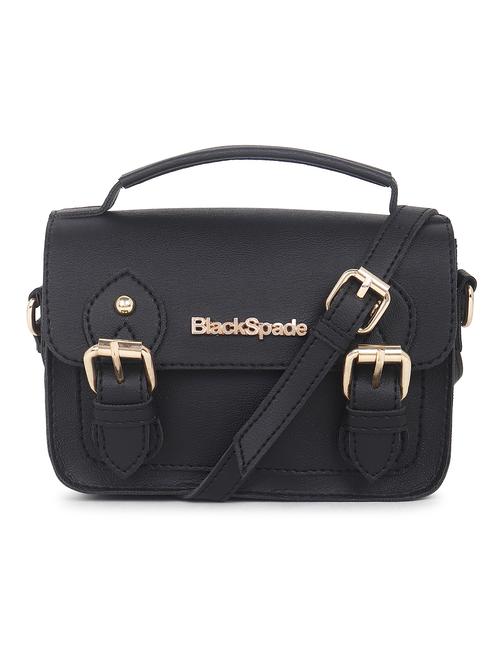 black leatherette (pu) sling bag - 20535284 -  Standard Image - 0