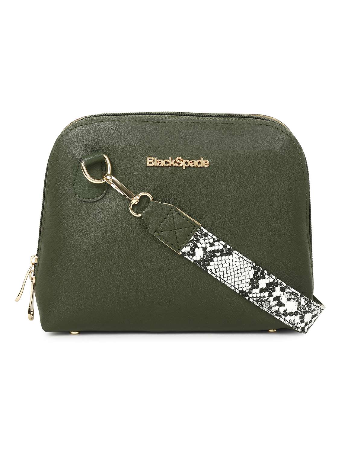 olive leatherette (pu) sling bag