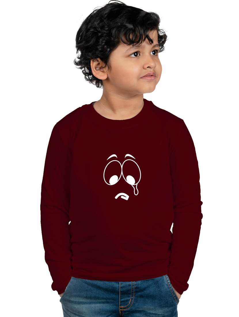 boys round neck chest printed t-shirt