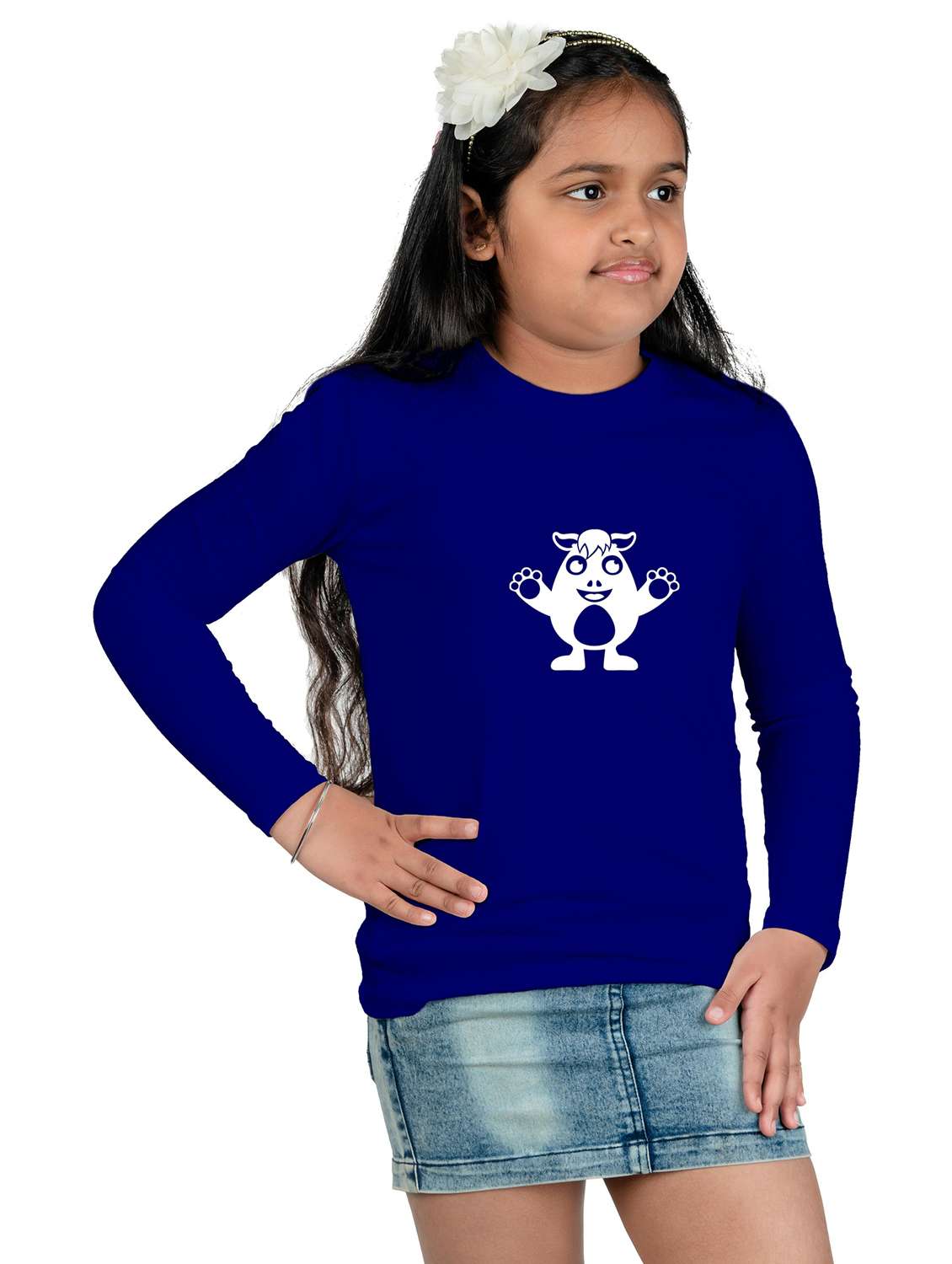 blue cotton blend tee - 20535738 -  Standard Image - 2