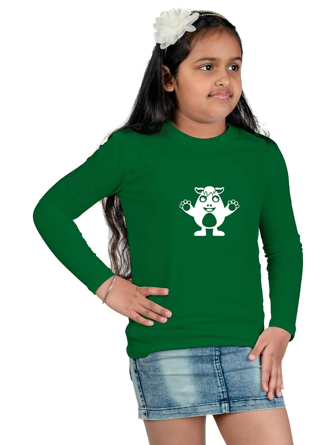 green cotton blend tee - 20535743 -  Standard Image - 2