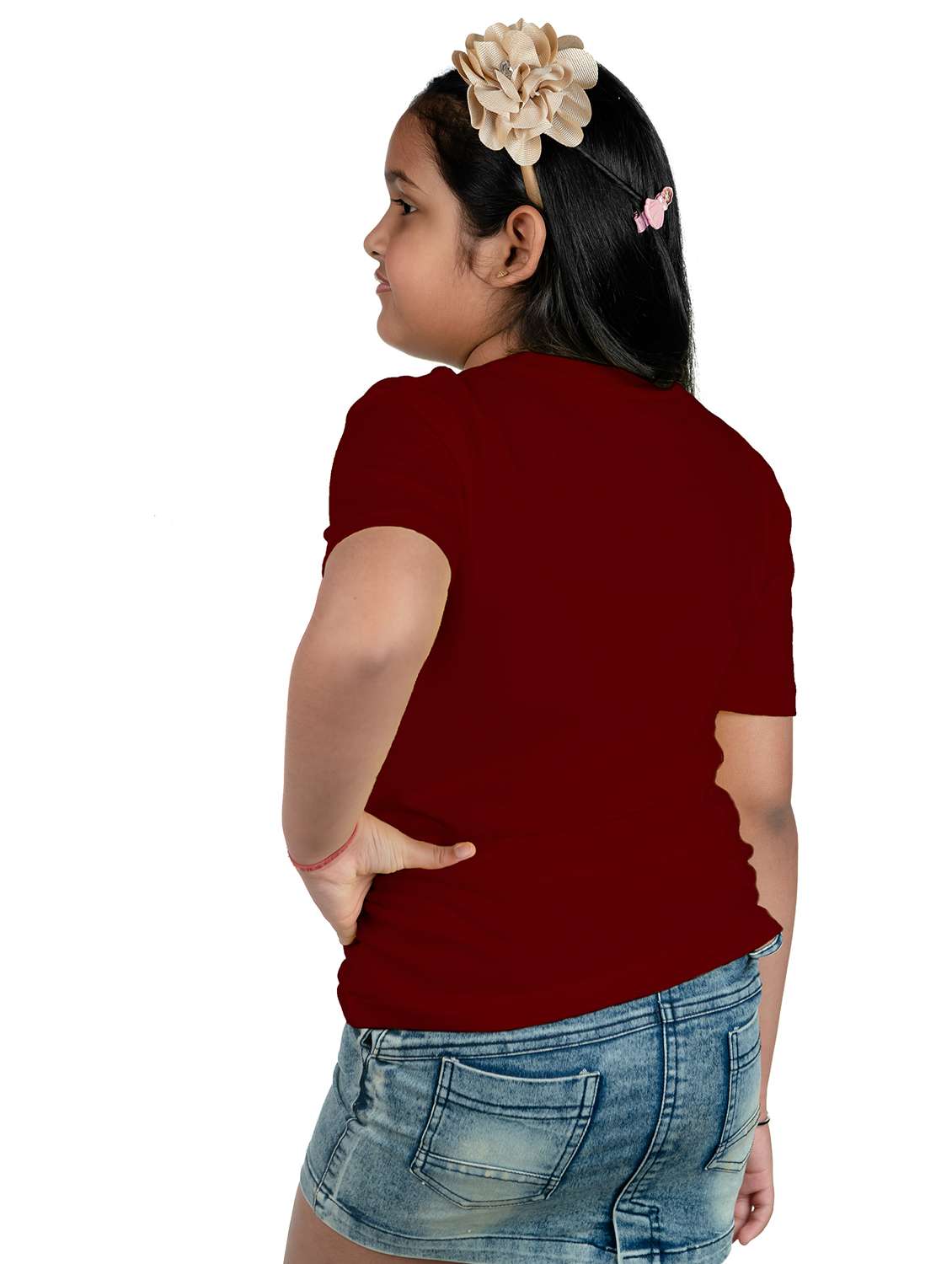 maroon cotton blend tee - 20535798 -  Standard Image - 2