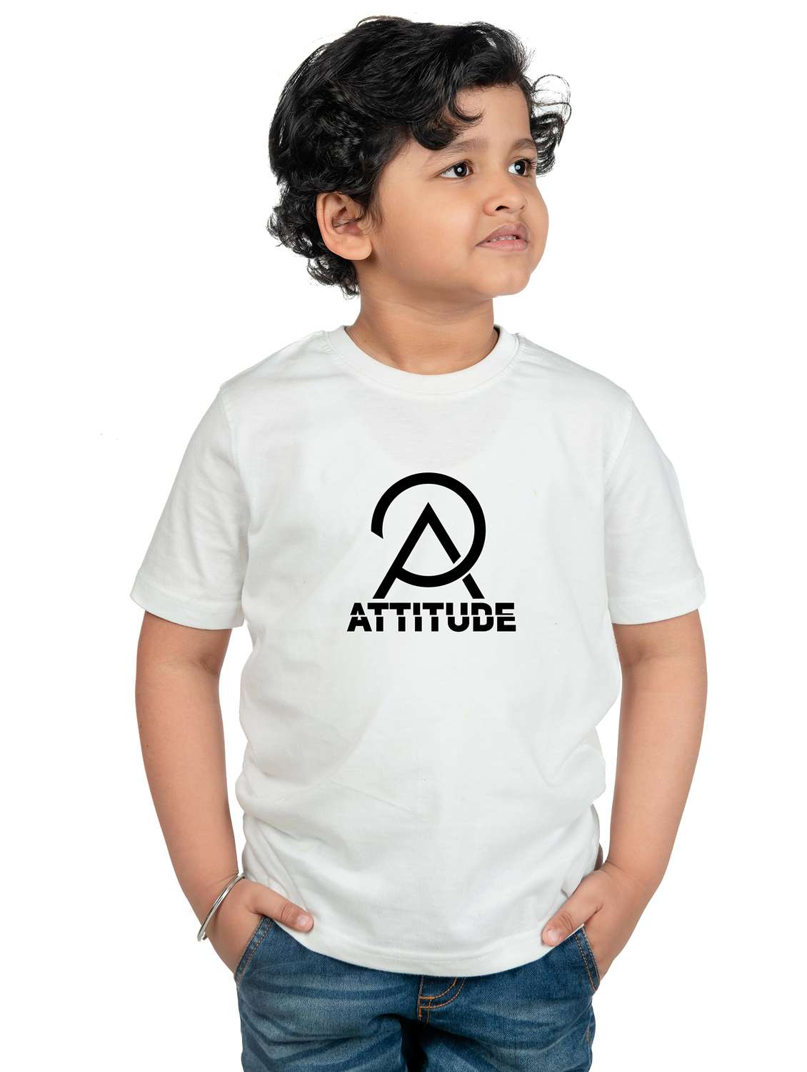 boys round neck chest printed t-shirt