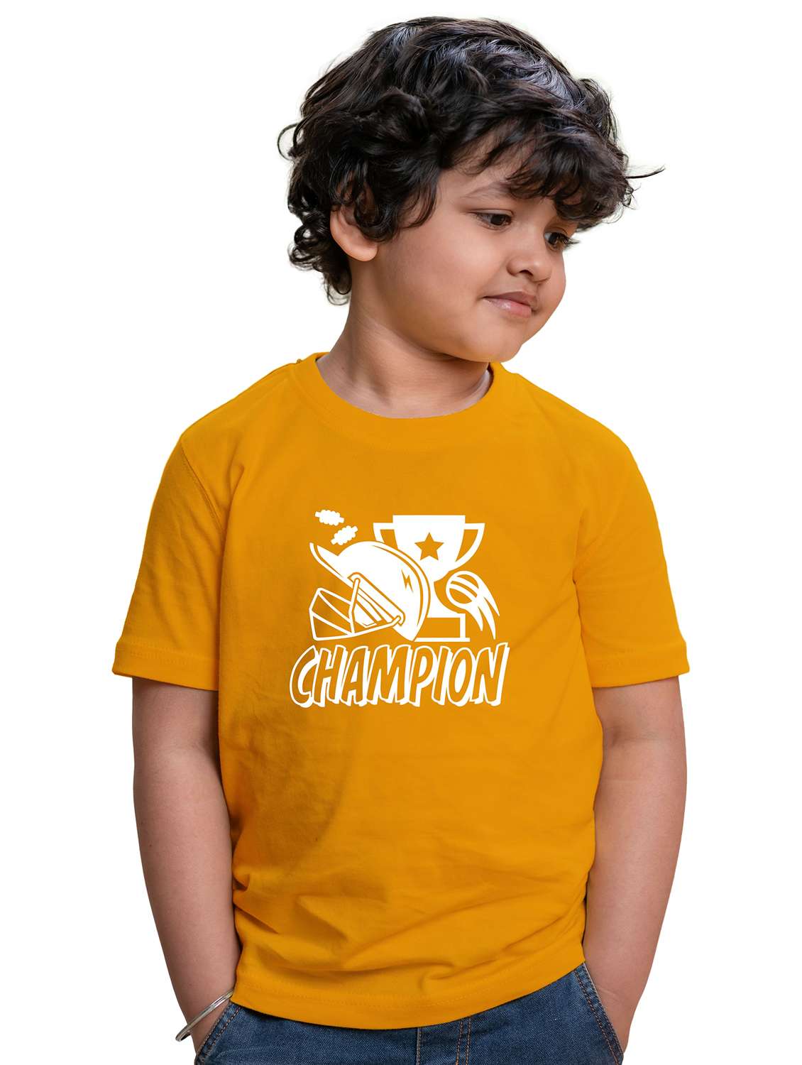 boys round neck front printed t-shirt
