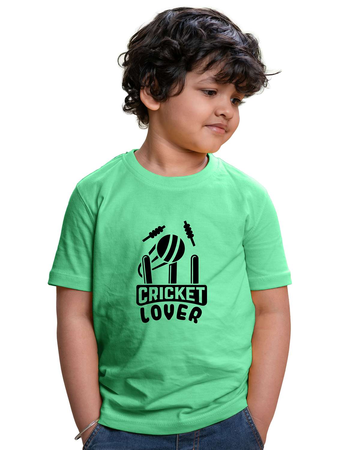 boys round neck front printed t-shirt