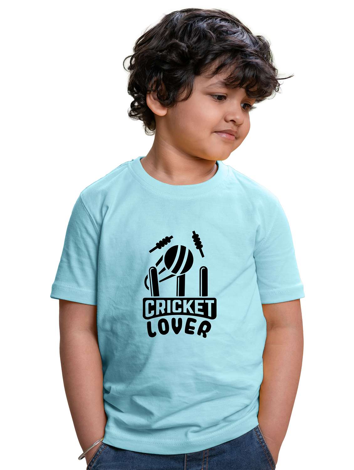 boys round neck front printed t-shirt