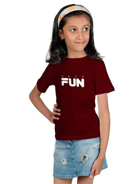maroon cotton blend tee - 20536152 -  Standard Image - 2