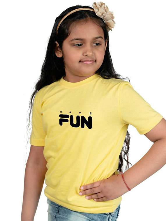 kids unisex yellow typographic tee - 20536153 -  Standard Image - 2