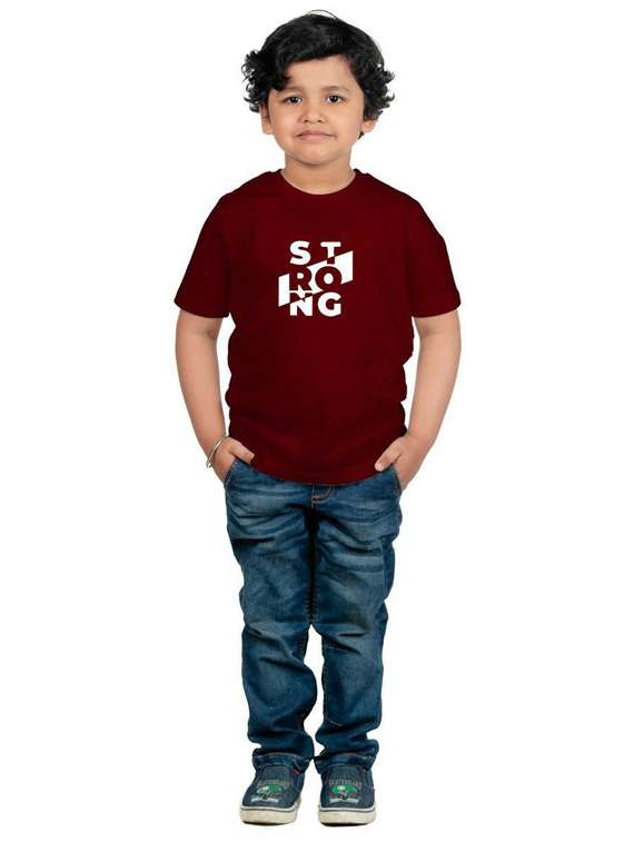 boys round neck chest printed t-shirt - 20536180 -  Standard Image - 2
