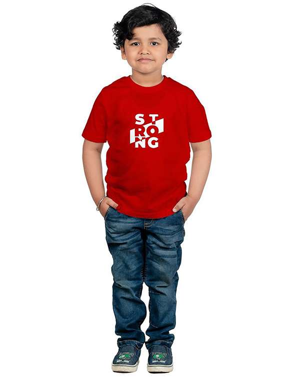 boys round neck chest printed t-shirt - 20536183 -  Standard Image - 2