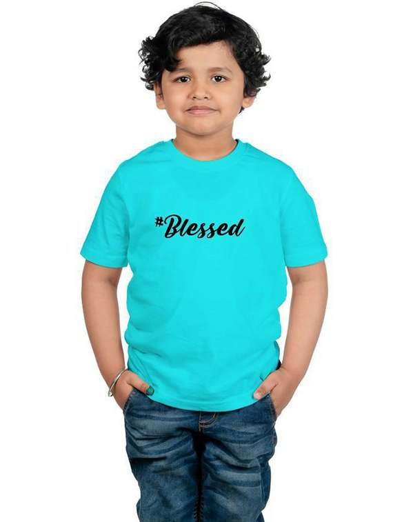 boys round neck chest printed t-shirt