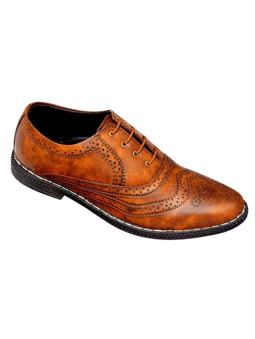 men tan lace-up brogues - 20536316 - Standard Image - 0