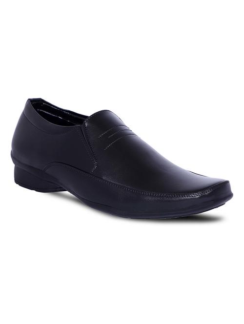 men black solid slip on shoes - 20536324 -  Standard Image - 0