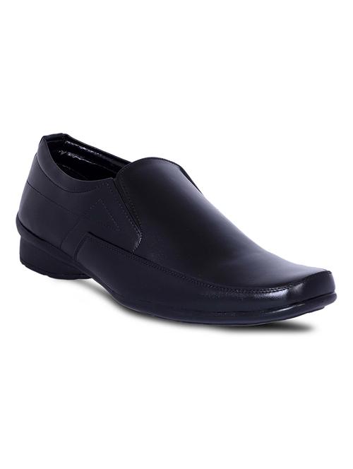 men black solid slip on shoes - 20536327 -  Standard Image - 0