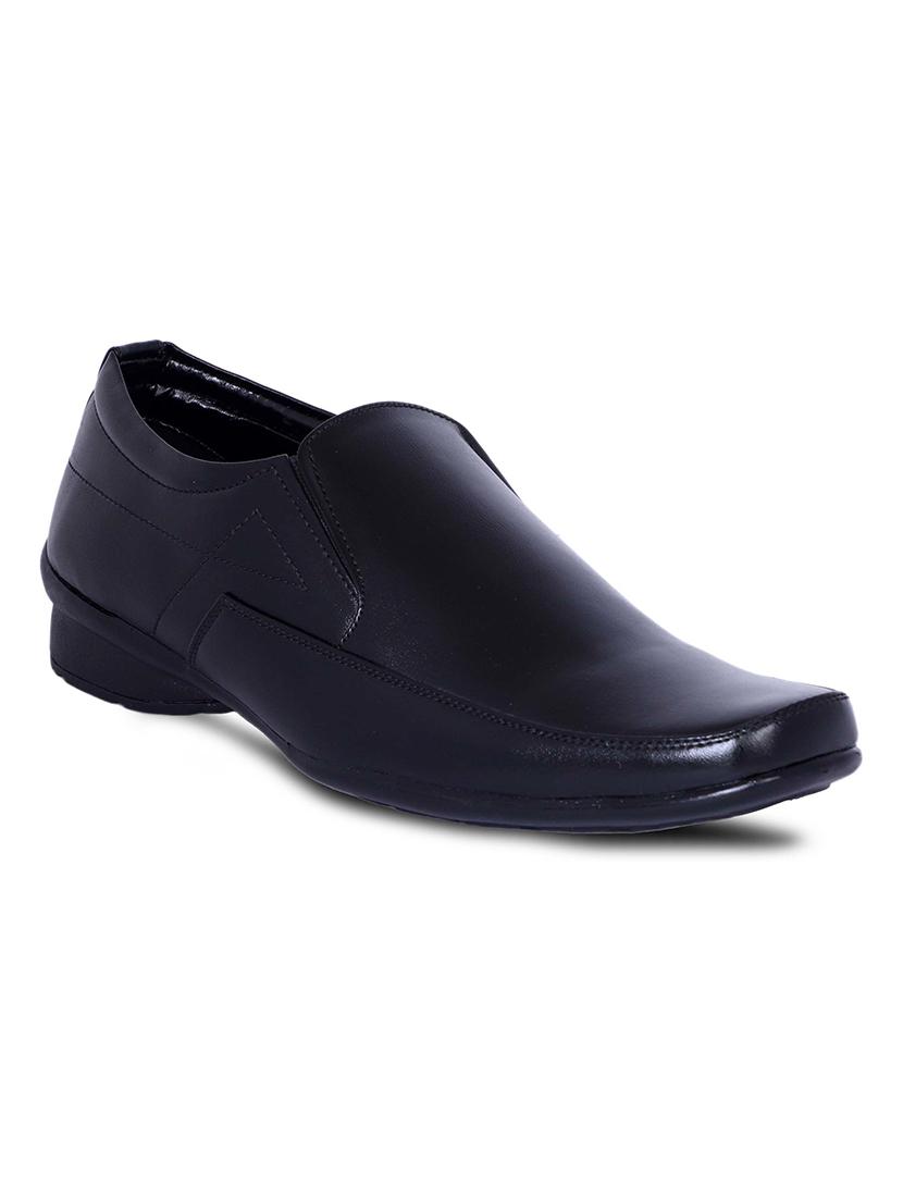 men black solid slip on shoes - 20536327 -  Zoom Image - 0